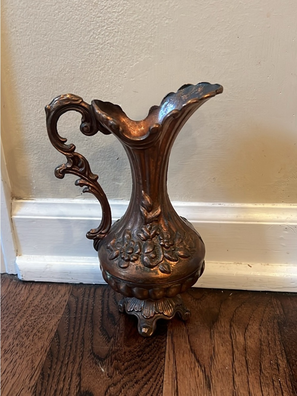 Vintage Ornate Heavy Metal Pitcher / Ewer – Victorian Style